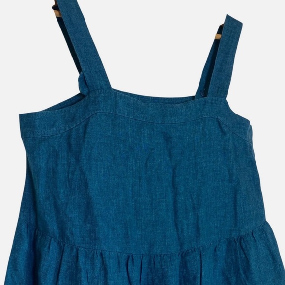 Eileen Fisher Washed Organic Linen Delave Tiered Dress in Size S - Picture 2 of 7